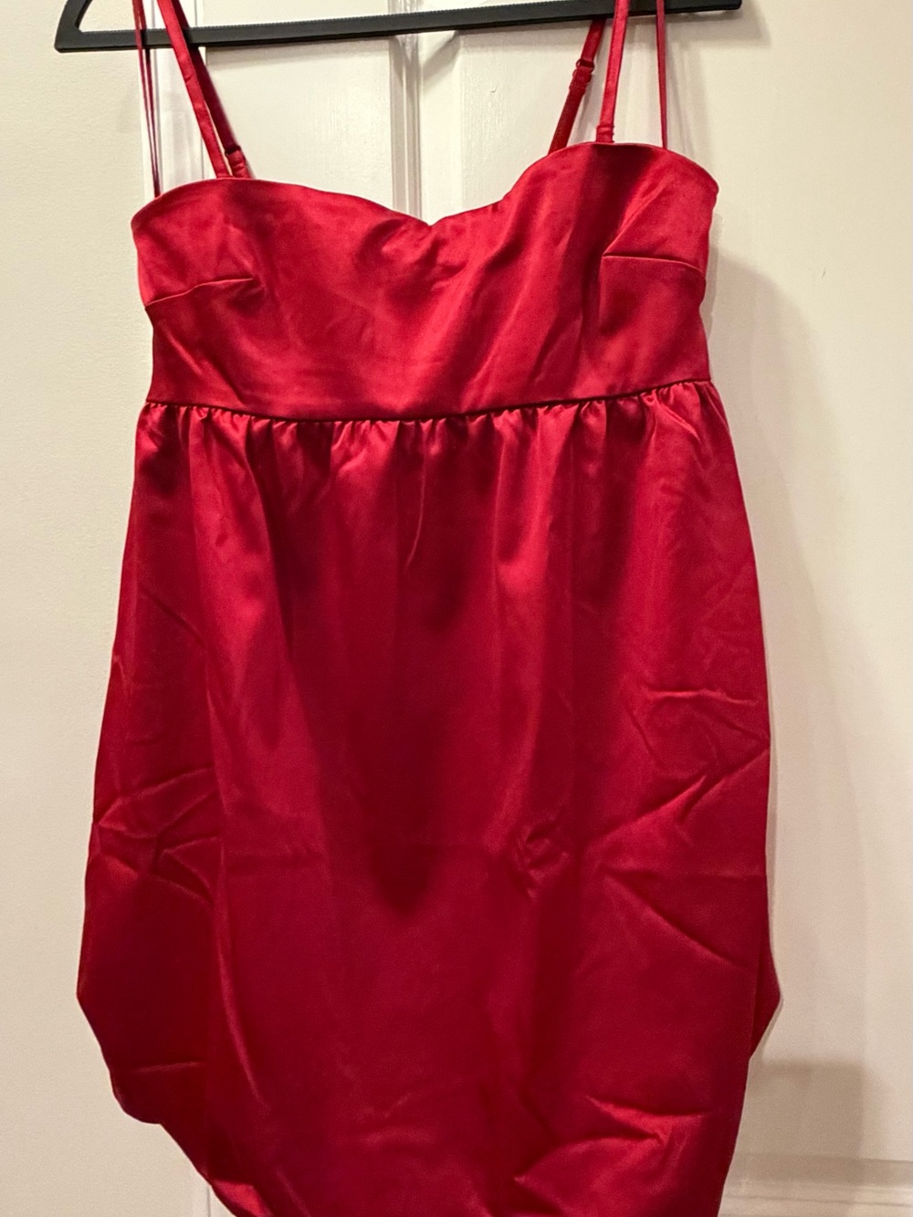 Gap- Red Satin Bubble Dress with Adjustable Straps
